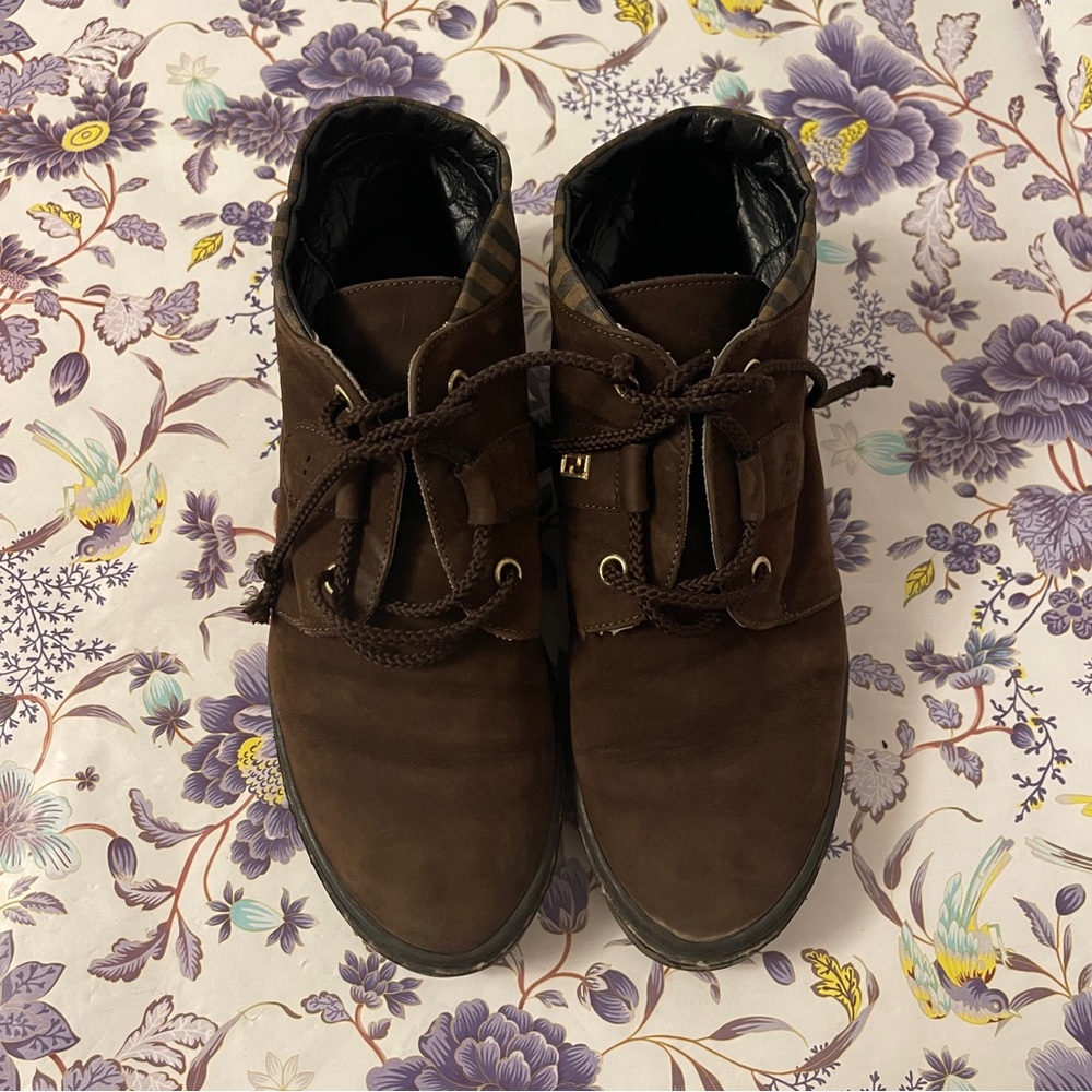 Fendi Dark Brown Chukka Ankle Boot Shoes